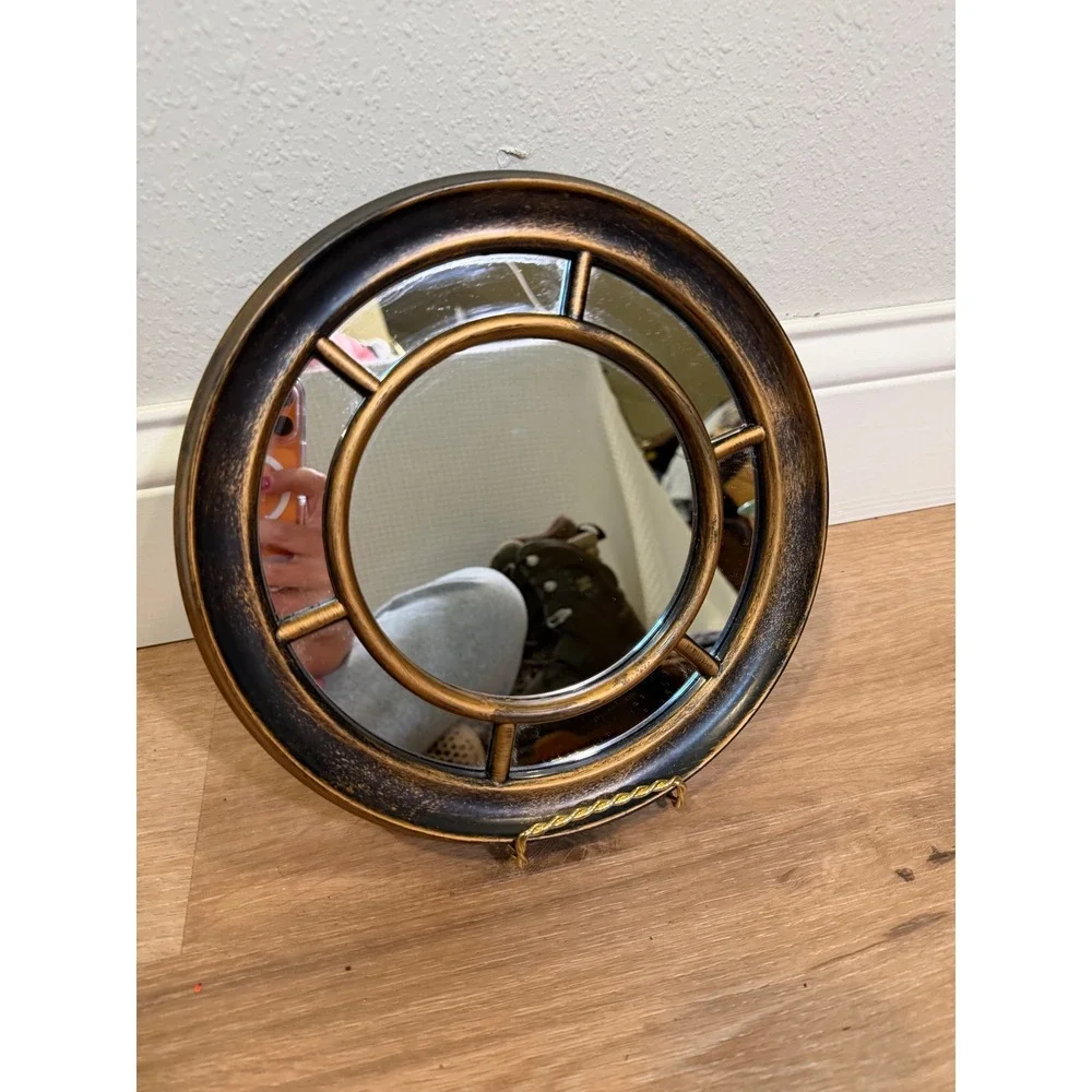 Porthole Mirror Set Gray Bronze Nautical Coastal Wall Decor Beach House Lake Art